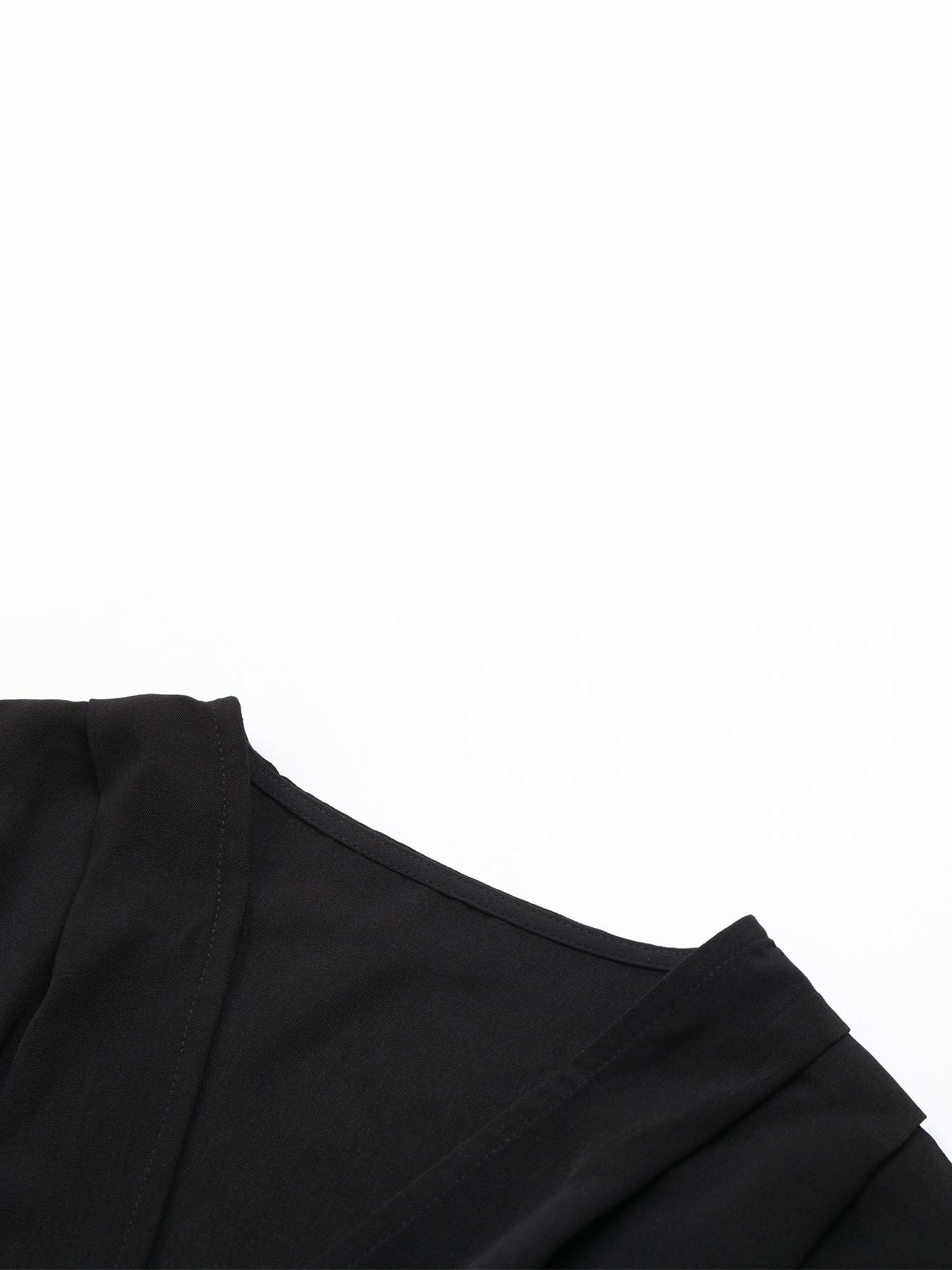 Women's Plain Basic Wrap Batwing Sleeve Bodysuit, Elegant Deep V Neck Short Sleeve Bodysuit, Women Summer Outfit for Daily Wear, Shortie Bodysuit