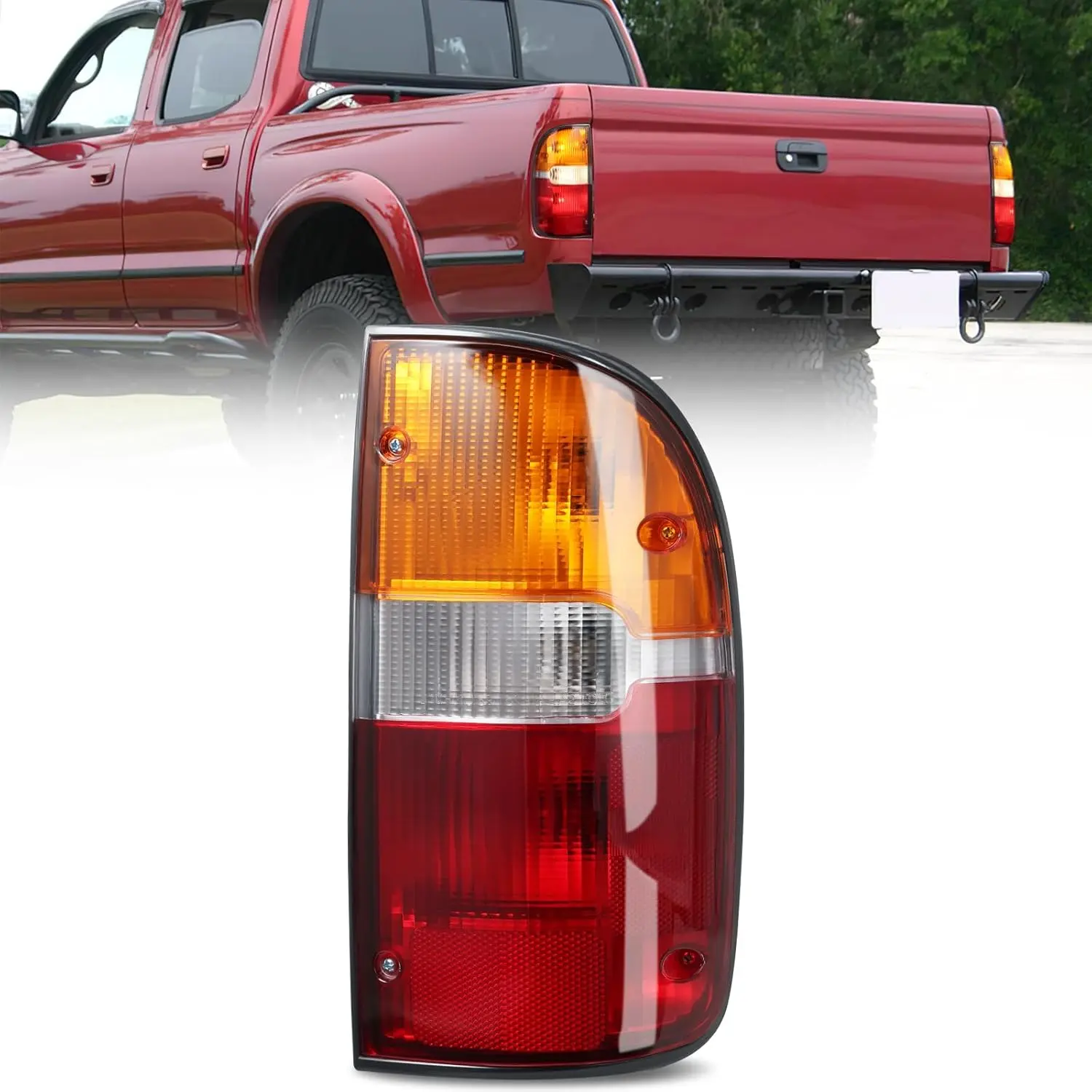 Nilight OE-Style High-Impact Housing Rear Tail Light Assembly, Silicon Shock-Resistant, Waterproof, Weather-Resistant, Plug-In Type, Bulbs Included, Passenger Side Replacement for 1995-2000 Toyota Tacoma