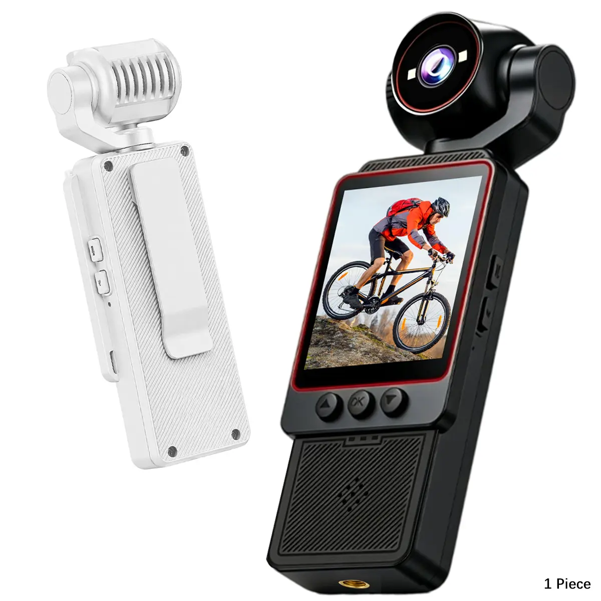 Portable Vlog Camera with 1080P HD Video Recording, Mini Handheld Digital Camera with WiFi Connection, Night Vision, 6X Zoom, Pocket Camera for Travel, Cycling & Content Creation