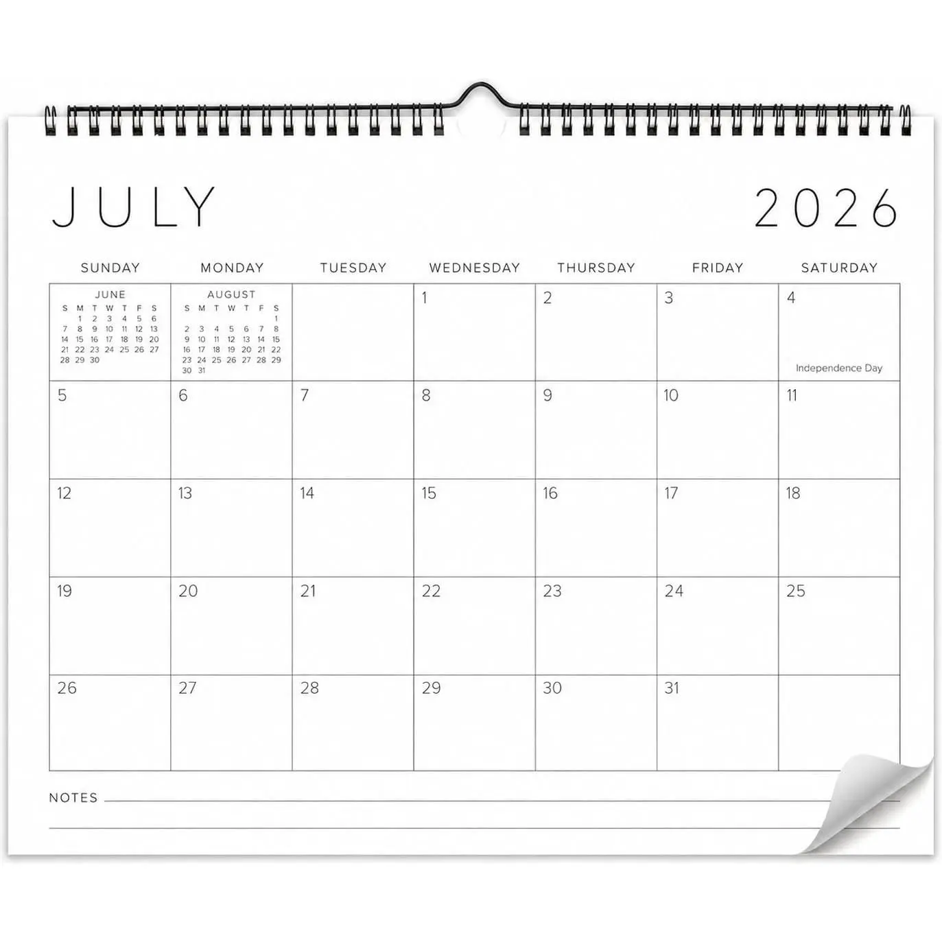 2026 Wall Calendar - 14.5" x 11.5" Large Monthly Calendar for Home & Office, Runs Through December 2026, Easy Organizing All Year Long