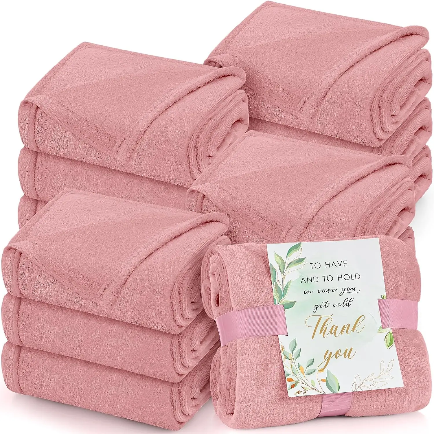 12 count Dusty  Wedding Fannel Blanket Bulk for  Sleepover  Party