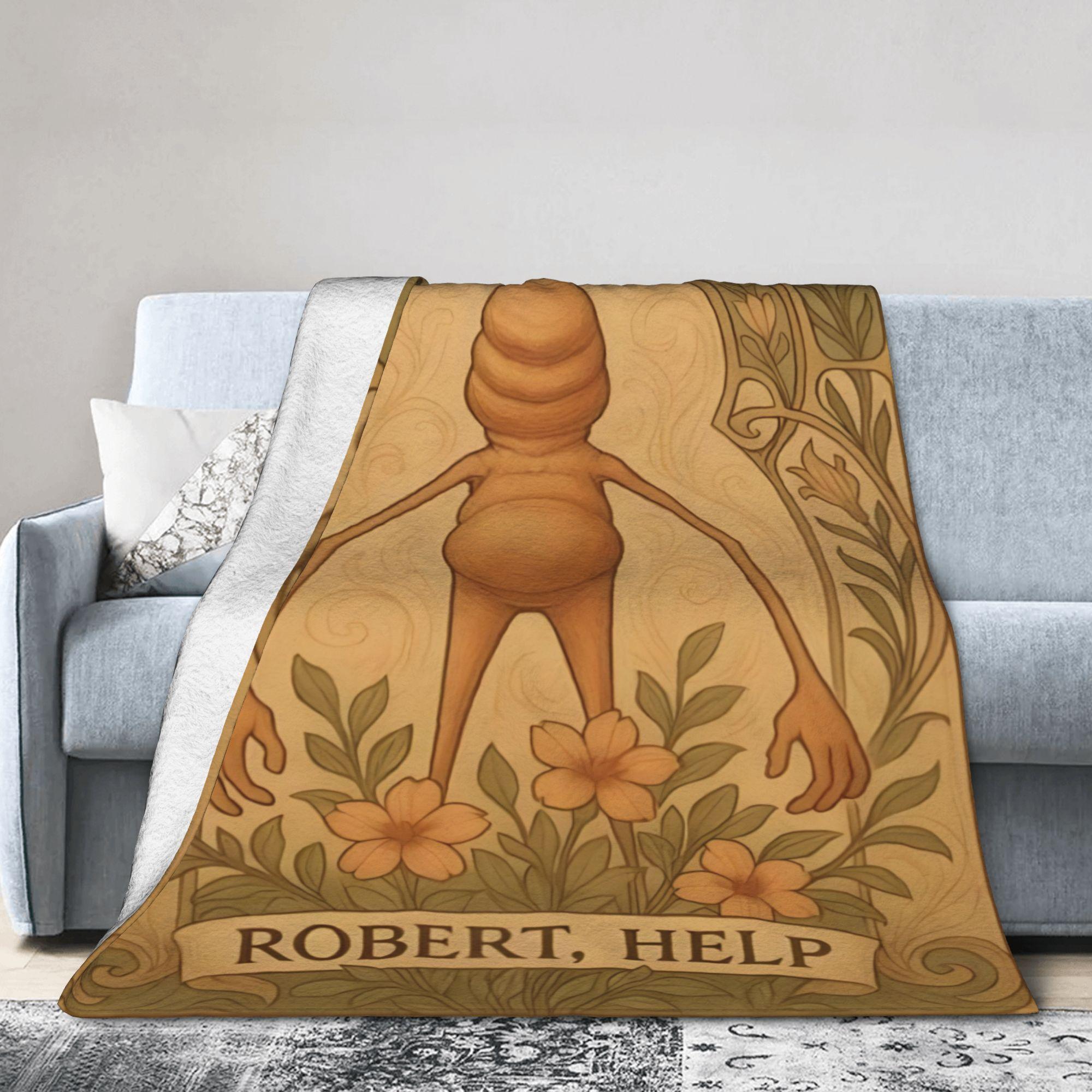 Marcus The Worm Theme Blanket, Soft and Comfortable, Suitable for Bedroom and Living Room Decoration, Perfect Gift, Machine Washable micro  crochet  blanket warm nap blanket