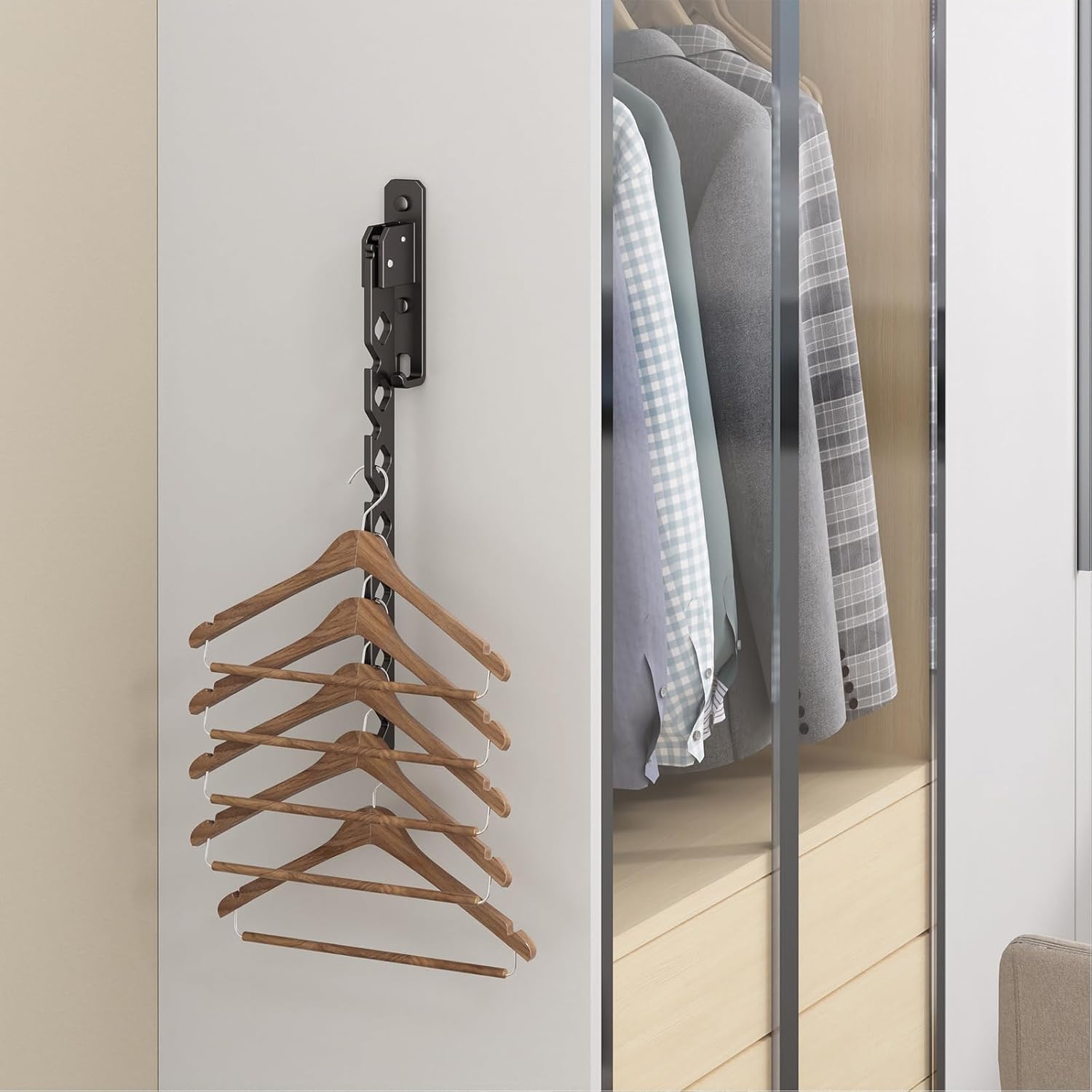 Wall Mounted Clothes Drying Rack, Wall Clothes Hanger Hook for Laundry Room, Clothes Hanger Foldable, Wall Clothes Rack Indoor, for Small Spaces, Matte Black 2 Packs Wall Mounted Clothes Drying Rack, Wall Clothes Hanger Hook for Laundry Room, Clothes Hanger Foldable, Wall Clothes Rack Indoor, for Small Spaces, Matte Black 2 Packs
