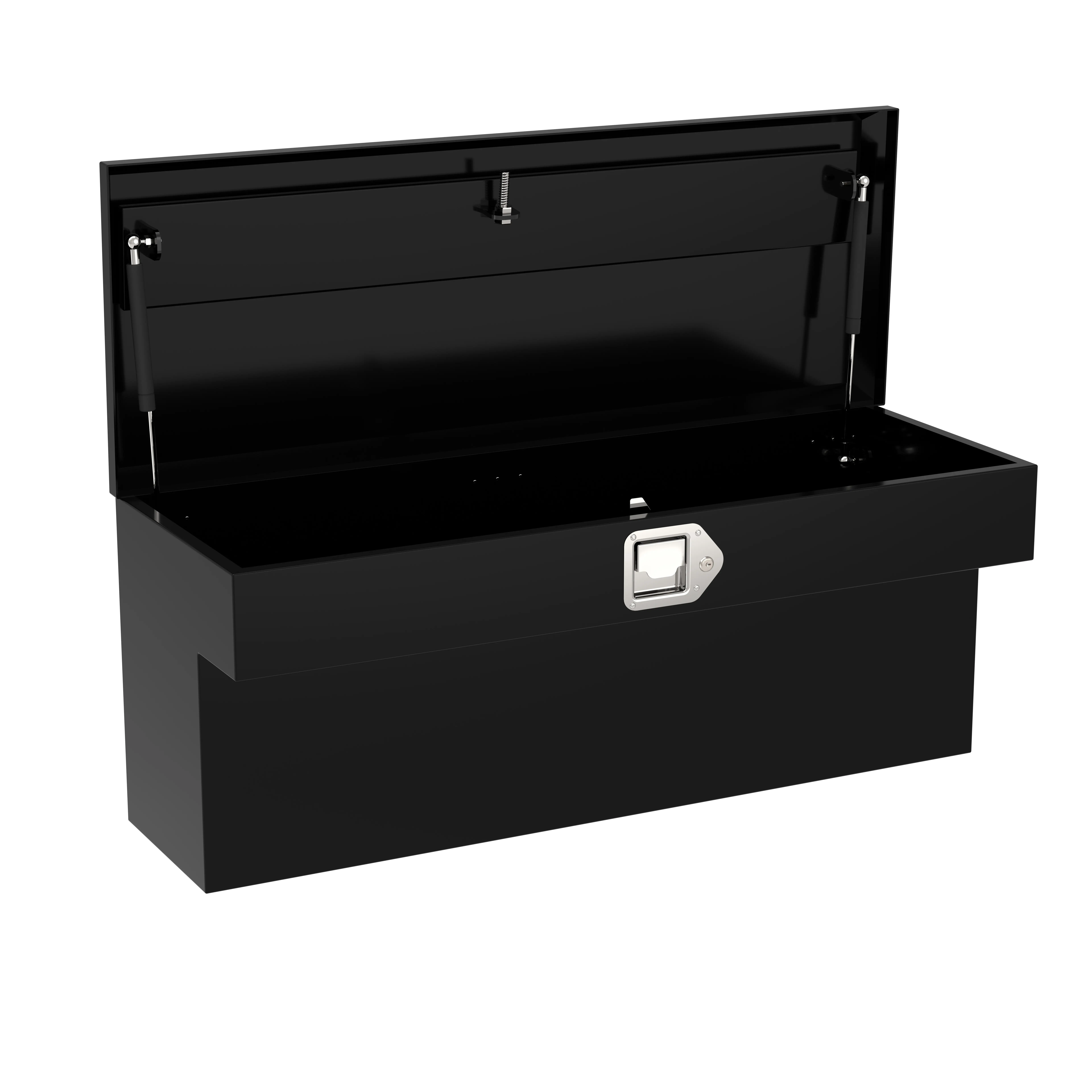 XKV Heavy Duty Storage Steel Truck Tool Box Storage,34 * 12.2 * 15" /36.8"*12.2"*12.6"/48"*13.4"*12.8"/60.2"*13.2"*13.8"w/Lock and Keys Waterproof Tool box Designed For Pickup Truck,Black Smooth Chest Box Organizer For Pickup,Truck Bed,RV,Trailer