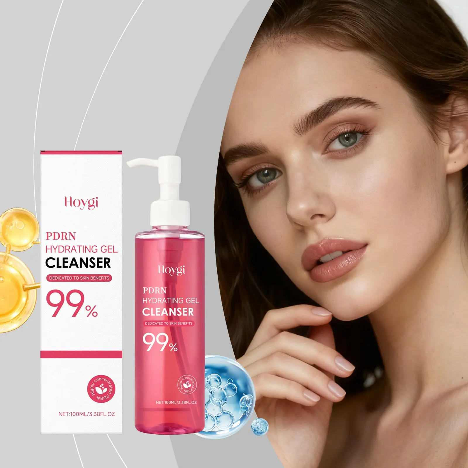 Gentle Facial Cleansing Gel – Hydrating, Softening, Rich Foam, Suitable for Most Skin Types, Moisturizing Cleanser