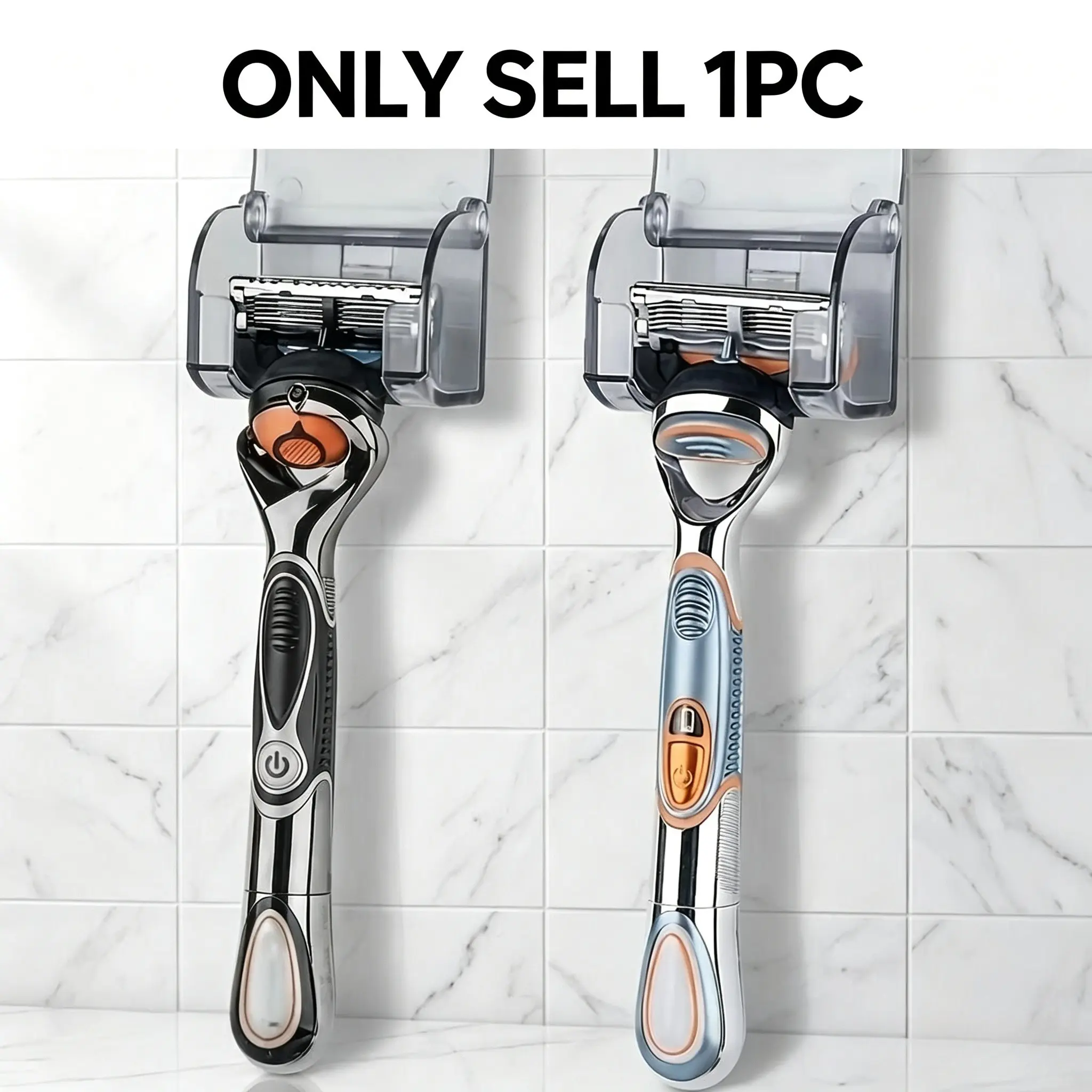 Wall-Mounted Razor Holder, Dust-Proof Drainable Bathroom Organizer, Space-Saving Storage Box for Razors, Toothbrushes, Personal Care Items