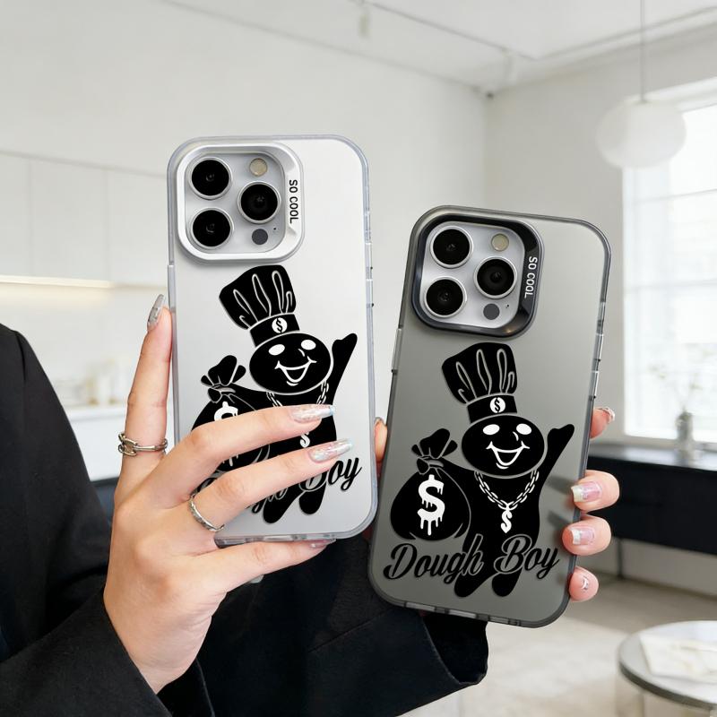 Dough Boy Aesthetic Pattern Casing For iphone 16 15 14 13 12 11 X XS SE23 PRO PLUS MAX 2020 2022 SAMSUNG GALAXY S22 S23 S24 FE ULTRA PLUS Hard TPU PET PC Black Silver Gift Shockproof Protection Aesthetic Anti-Drop Protective Protector Phone Cases Shell Co