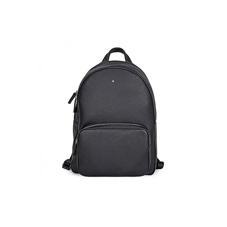 Montblanc Meisterstuck Soft Grain Leather Zip Top Backpack for Men, Black