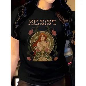 Art Nouveau Resist Short Sleeve Shirt Mucha Rebel Graphic Tee