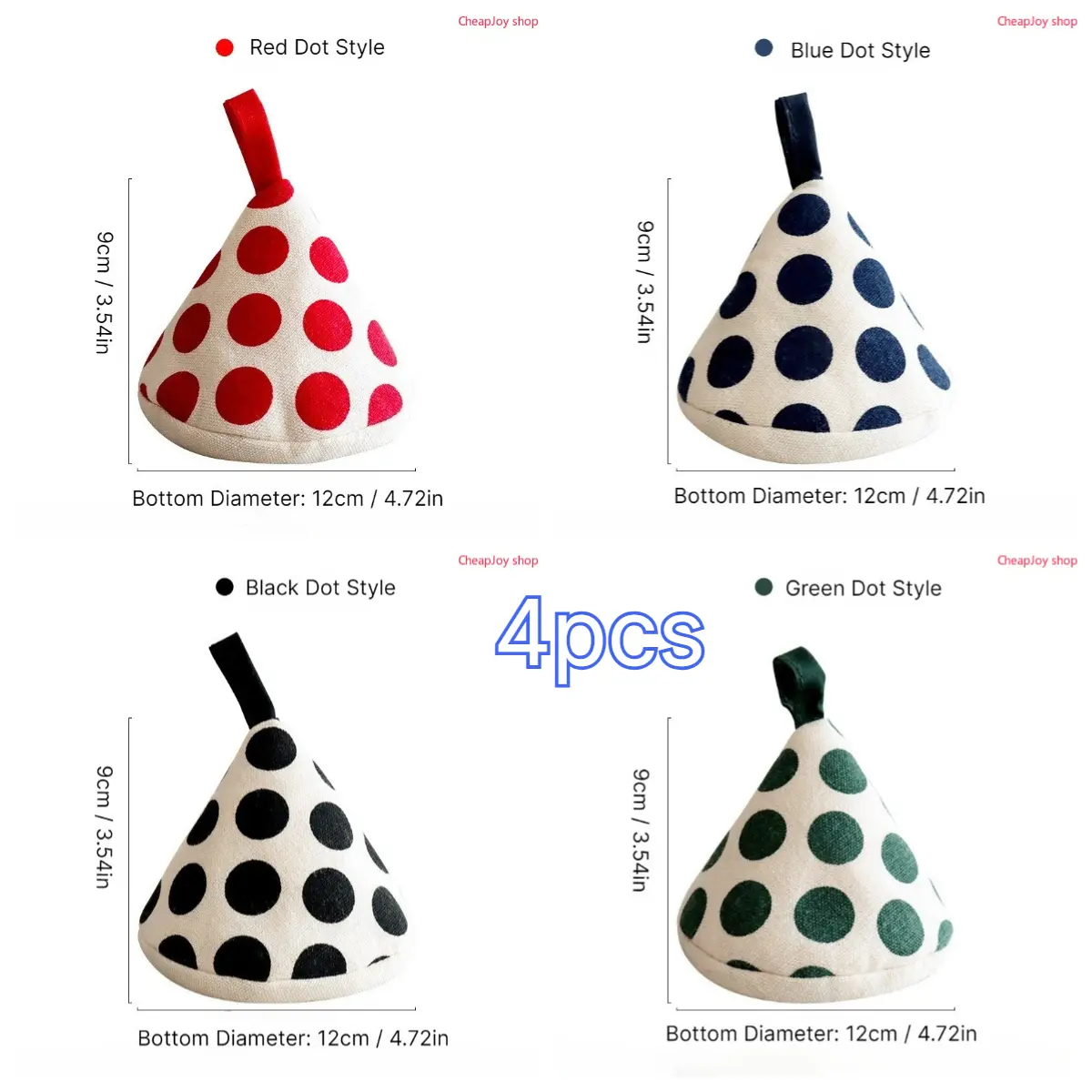 4pcs-Thickened Heat Resistant Oven Mitts, simple non-slip microwave and oven gloves, multi-use pot handle covers, durable anti-scald grip sleeves for kitchen cookware, ideal for baking, cooking and daily kitchen use Kitchenware Home