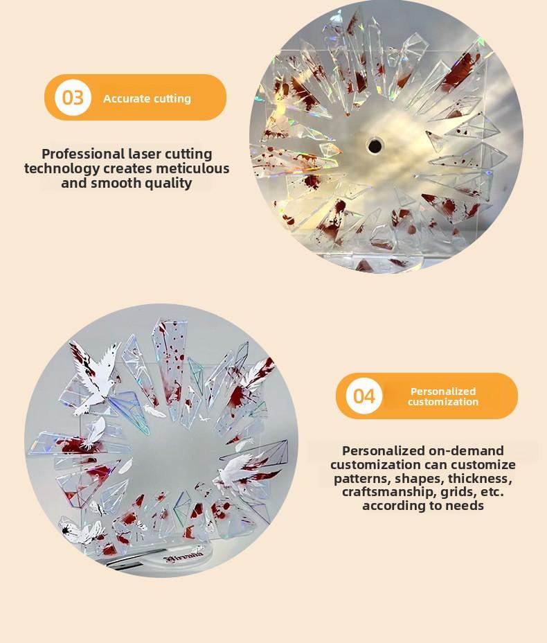 Bloody Shattered Glass Badge Holder Semi Transparent Acrylic Display Stand Decoration