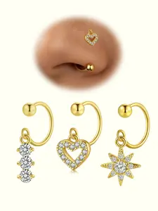 Cubic Zirconia Nose Ring, 20g Hypoallergenic Stainless Steel, Internal Thread, for Tragus, Auricle, Cartilage, Concha Piercings, 8mm