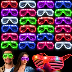 30 Pack LED Glasses Glow in The Dark Party Supplies Glow Sticks Glasses Party Favors Rave Neon Shutter Shades Light Up Glasses Sunglasses 4th of July Party Favor for Kids/Adults Birthday Wedding 250thfidget toys
