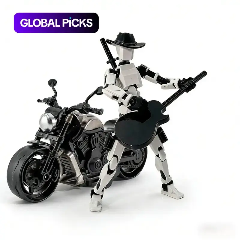 T13 Multi-Jointed Collectible Action Figure Motorcycle & Doll Set, Complete Assembly, Rich Equipment Kit, Model Display, Desktop Decoration, Ideal Gift, Articulating Figures, Articulating Figurines, Articulated Figurines #GLOBAL PICKS