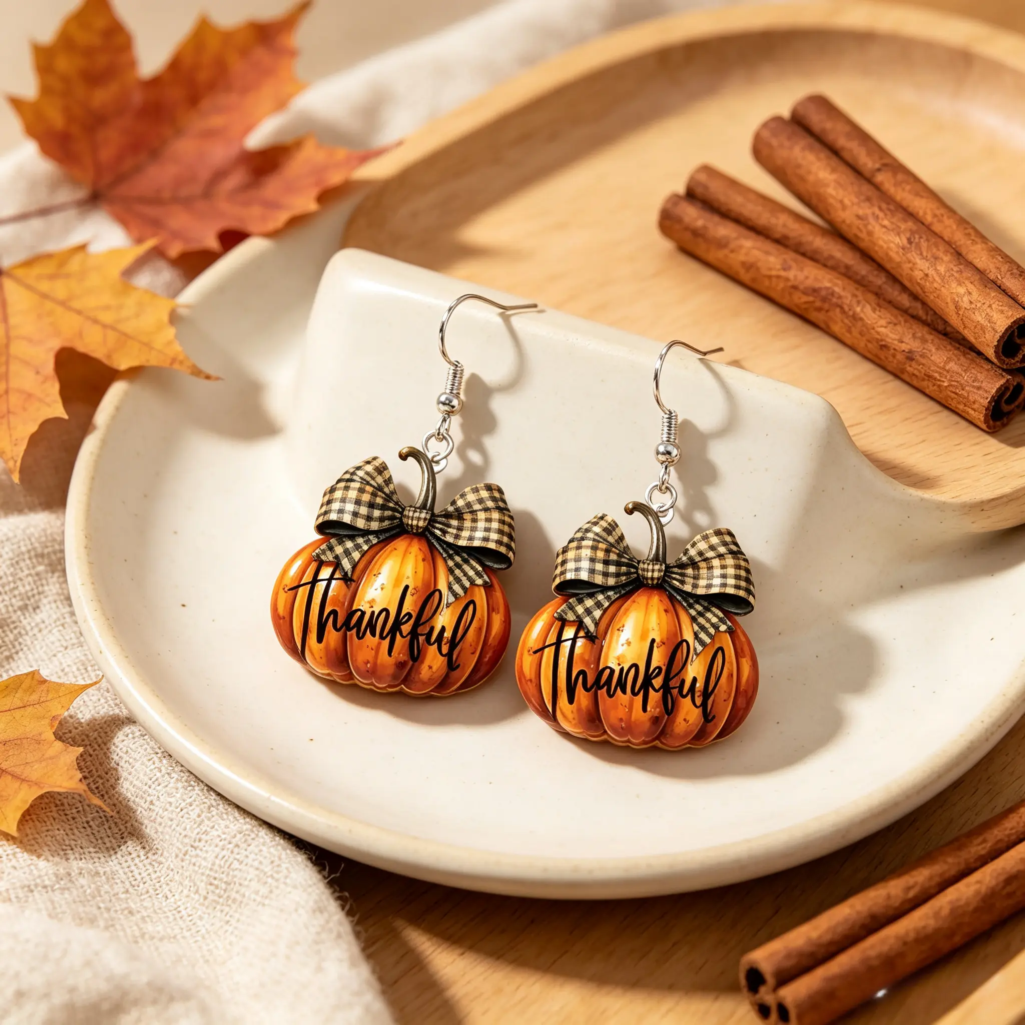 Cute Halloween Pumpkin Bow Drop Dangle Earrings – Novelty Flat Printed Acrylic Earrings for Women & Teen Girls – Spooky Aesthetic Holiday Statement Jewelry & Spooky Costume Party Accessories – Unique Trendy Fall Autumn Gift for Bestie