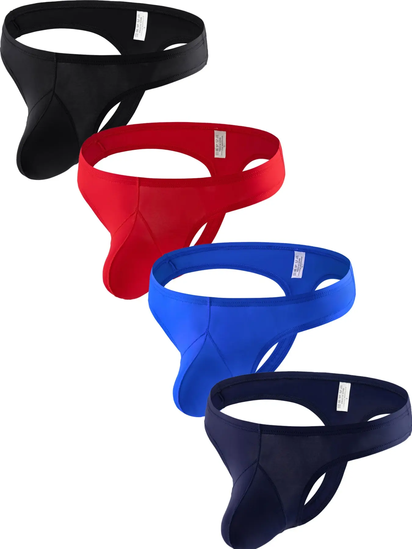 4-Pack Men's G-Strings, Ultra-Thin Mesh Lace Thongs, Breathable Slim-Fit Underwear, Sexy Summer Shorts, All-Season Comfort