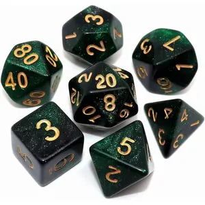 Acrylic dice,Polyhedral DND Dice Set Glitter Dice for Dungeon and Dragons D&D RPG Role Playing Games  Nebula Dice with Box .