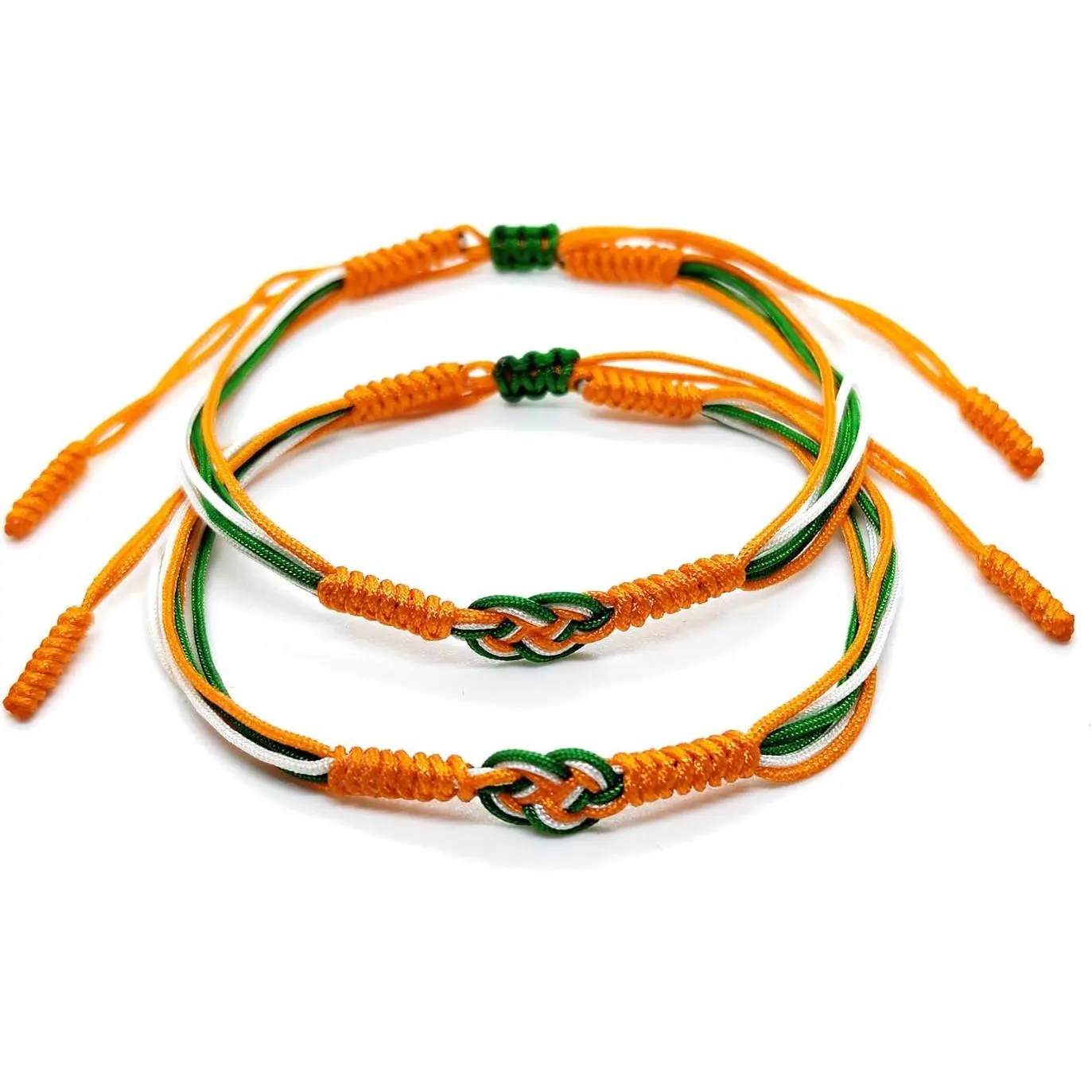 Unisex 2-Count Country Flag Code Infinity String Bracelets, Boho Woven Rope Surfer Bracelets with Adjustable Size, Lucky Protection Gift Ideas for Women Men, Unisex Wear