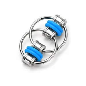 Fidget Cube Stress Relief Bicycle Chain, Metal Keychain Toy, Relaxing Chain Puzzle, Fun Fidget Tool for Anxiety Reduction