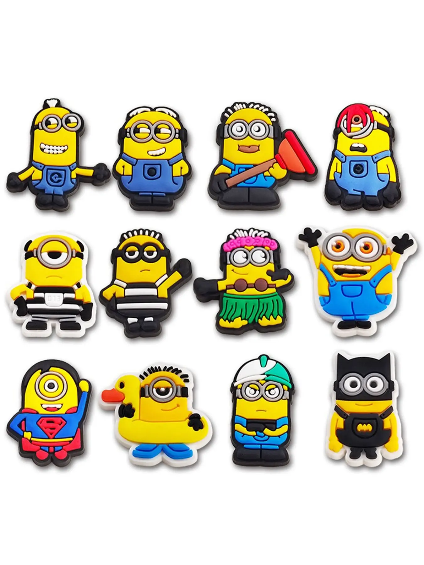12pcs Cute Cartoon Round Glasses Dangle Shoe Charms, Adorable Crocs Accessories for All Seasons, Perfect Fashion Shoe Decoration