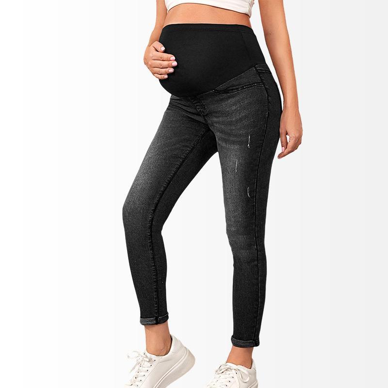 Women's Maternity Jeans Over Belly Skinny Denim Jeggings Comfy Stretch Pregnancy Pants