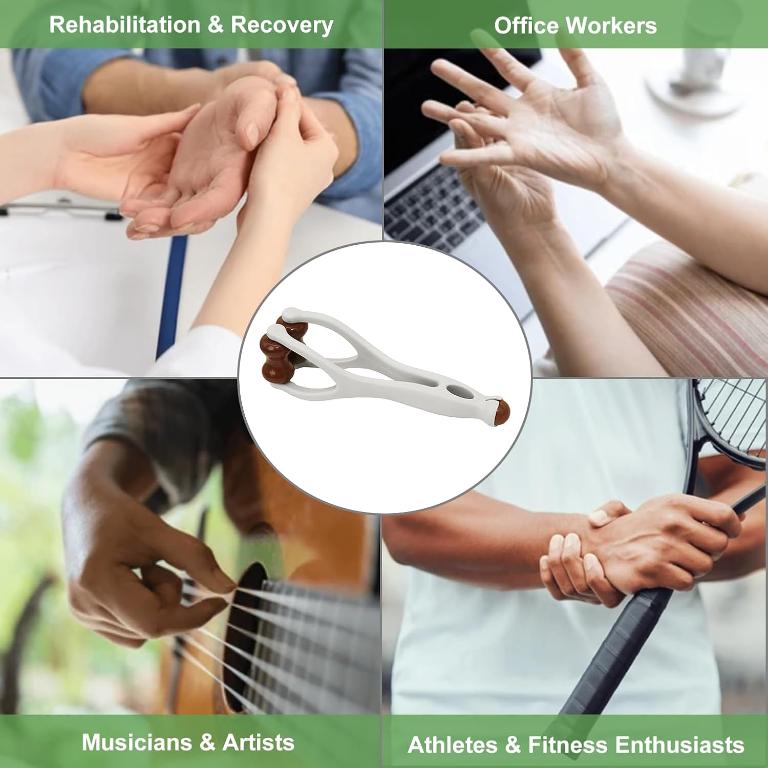 Finger Massager, Hand Massager for and Carpal Tunnel.Dual-sided Hardwood Massage Roller Tool for Circulation, Trigger Finger, Hand,, Stress.