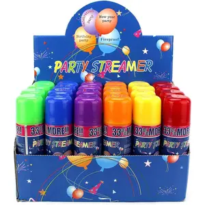 Party Streamer Spray String, 24 pcs Pack of Fun, Can for Children's Parties, Party Supplies Perfect For Kid's Parties/Events