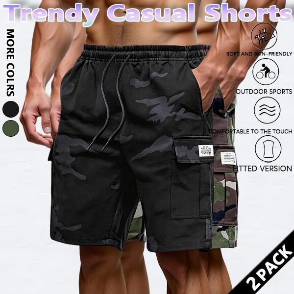 Men's new summer casual work shorts, camouflage sports capri pants, loose and casual fit, quick-drying ice silk beach shorts. Men's new summer casual work shorts, camouflage sports capri pants, loose and casual fit, quick-drying ice silk beach shorts.