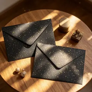30-Pack Gold-Leaf Special Paper Envelopes, Elegant Foil Effect, Ideal for Business Invitations, Thank You Cards, Greeting Cards