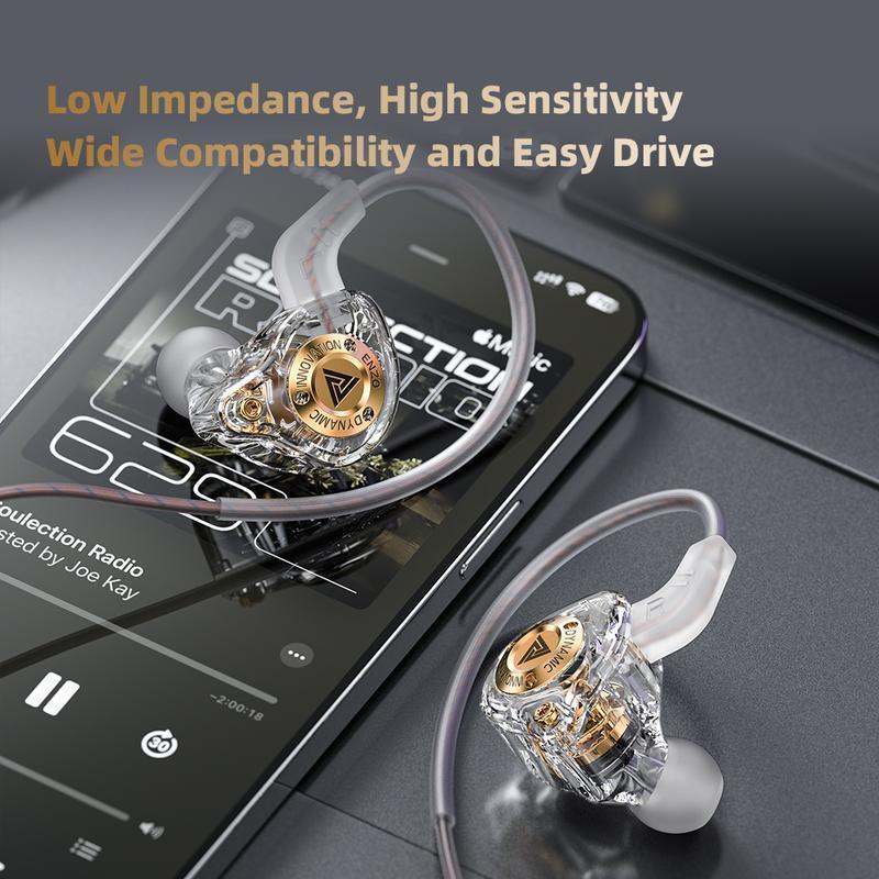 2026 QKZ ENZ0 Wired Gaming Earphones with ANC Noise Canceling, 8D Deep Bass, 20ms Low Latency, IPX5 Sweatproof & HD Mic for PC & Mobile, Ideal for Gym & Travel | Wired Earbuds, Mini Invisible Earbuds