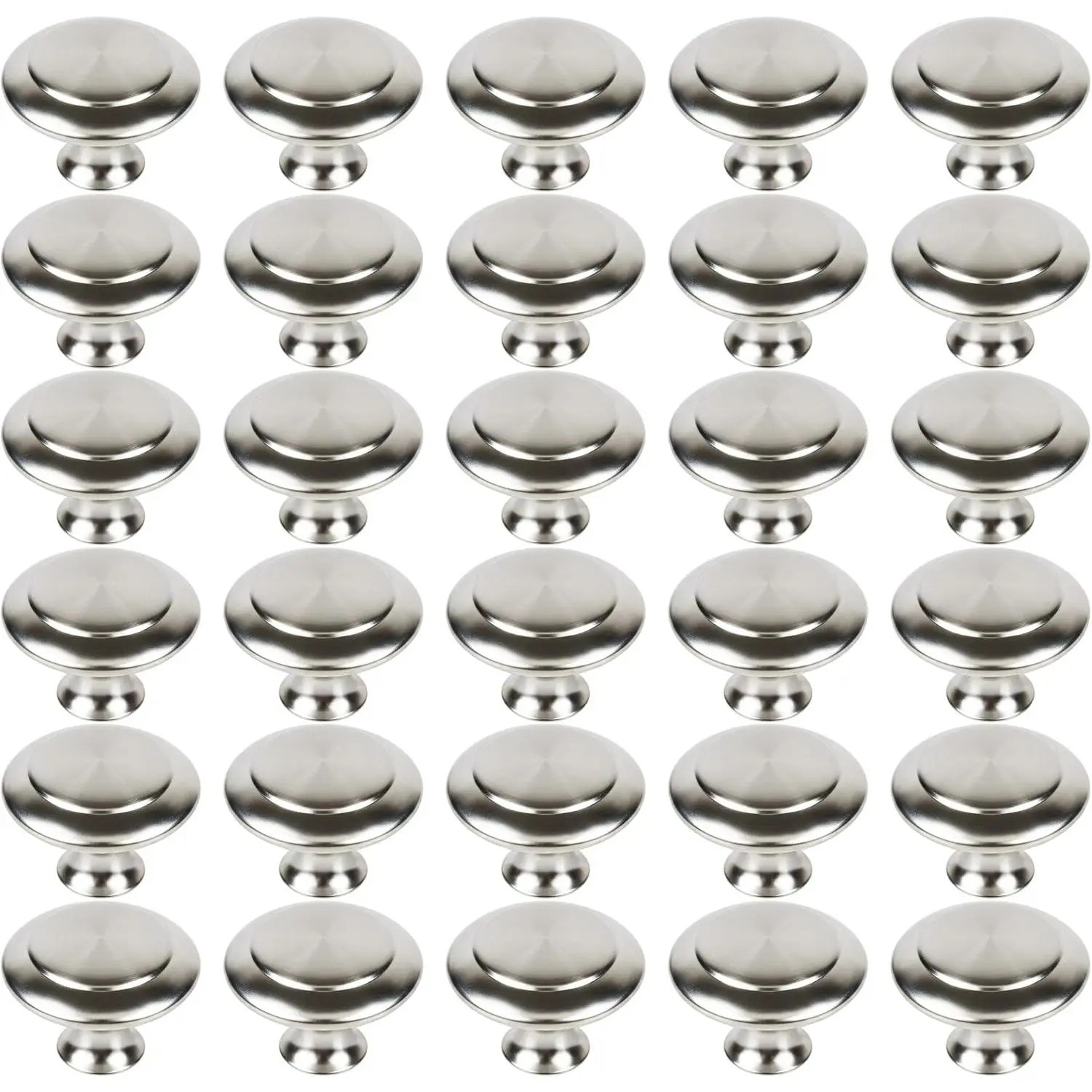 30 Packs Kitchen Cabinet Knobs Brushed Silver-Pull Hardware Handle,Drawer Knobs for Cupboard Door Drawer with Long Short Screws