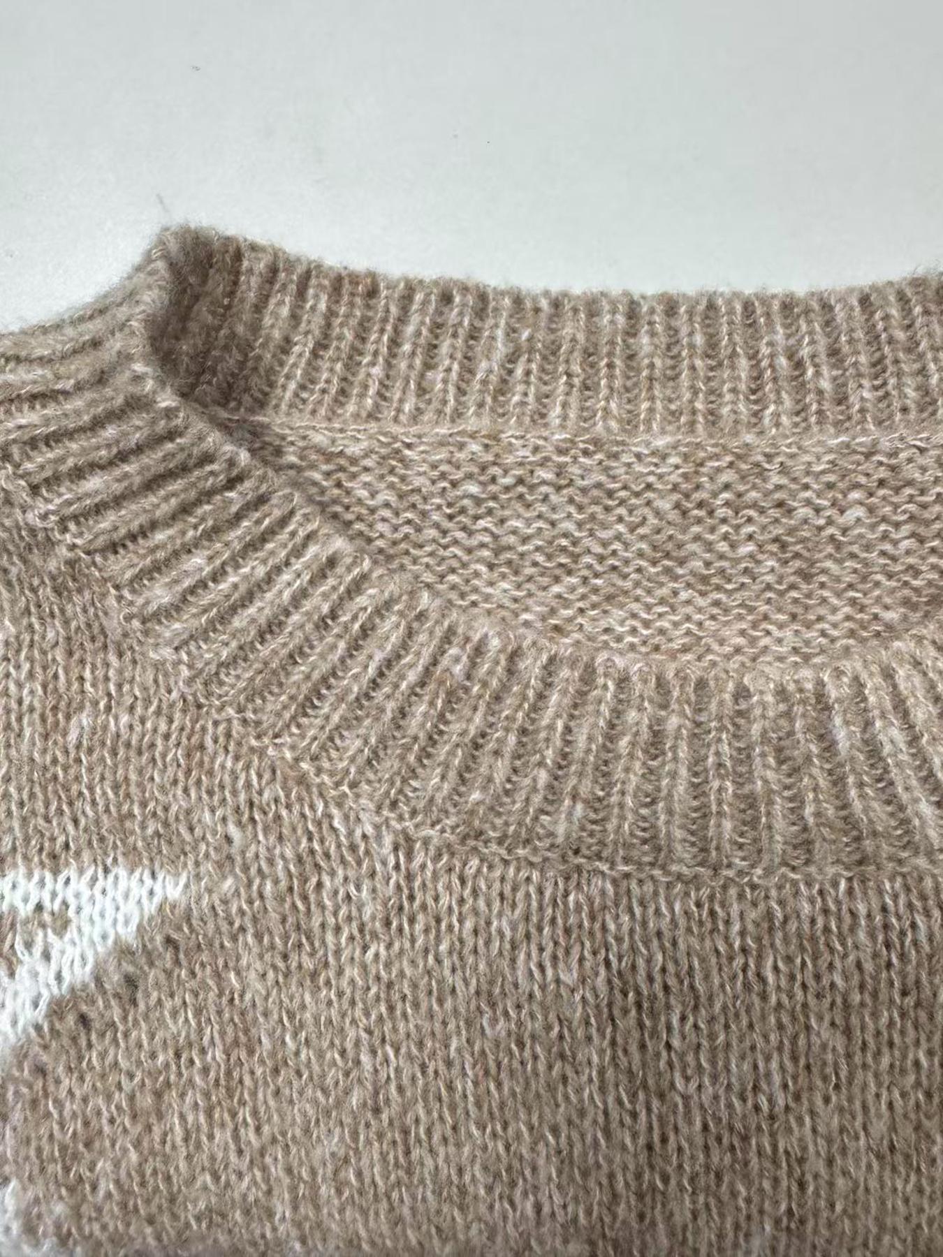 Women's Star Pattern Pullover Sweater, Fall Winter Knit Fitted Long Sleeve Top, Unique Design, Cute Style, Perfect for Casual Wear, Womenswear