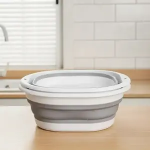 Foldable Wash Basin, Multifunctional Portable Silicone, Space-Saving for Home, Bathroom, Dormitory, Travel, Camping, Hiking