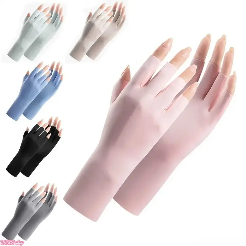 2026UV Protection Nail Art Gloves - Heatless, Breathable Sunscreen Hand Shields, Lightweight Covers for UV LED Gel Manicures, Ideal for Daily Nail Art Salon Use