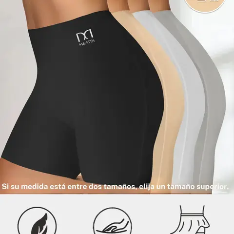 QUASTI 4PCS Women's Shapewear Shorts – Elegant Solid Color Sculpting Design, Premium 77% Polyamide Fabric for Silky Comfort, Seamless Tummy Control Shorts for Confident Everyday Wear High Waist Shaping Firm Control Girdle