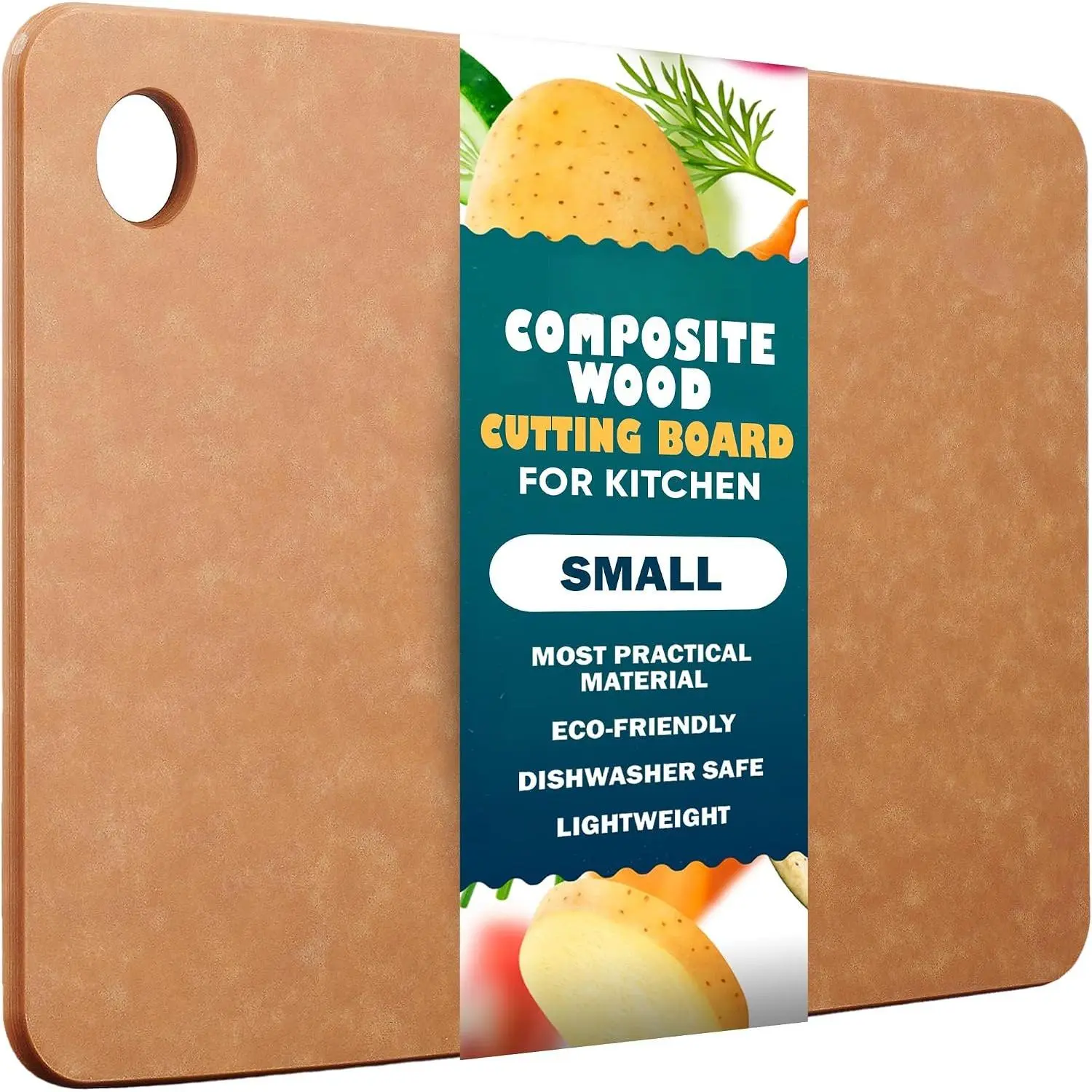 Wooden  Board for Kitchen - Small Composite   Boards Dishwasher - Thin,  &  Chopping Board (11.5 x 9 Inch, )