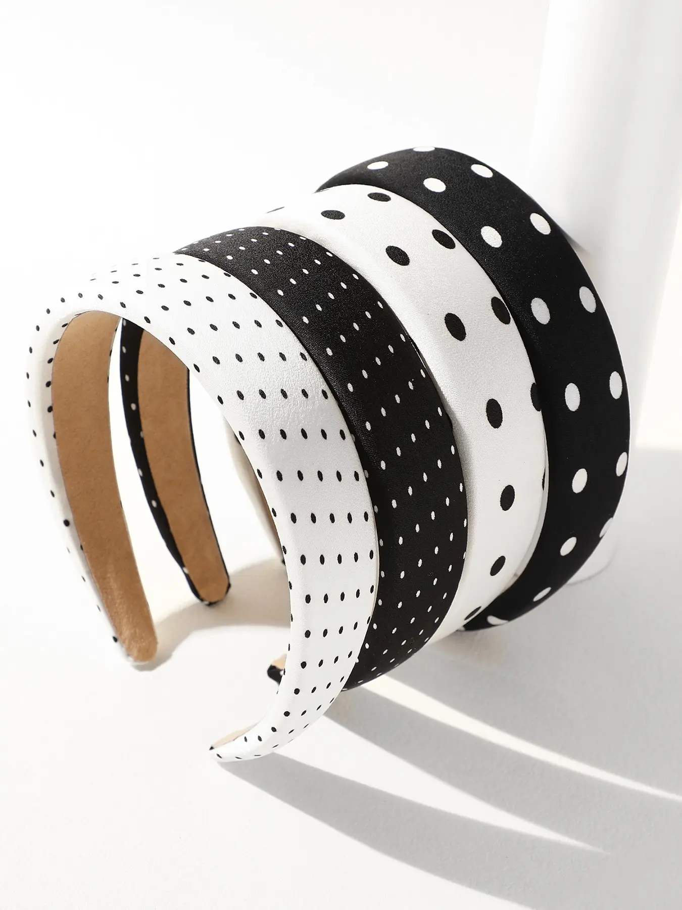 4pcs Vintage Polka Dot Headbands for Women, Casual All-Season Hair Accessories, Perfect for Daily Commute and Face Framing