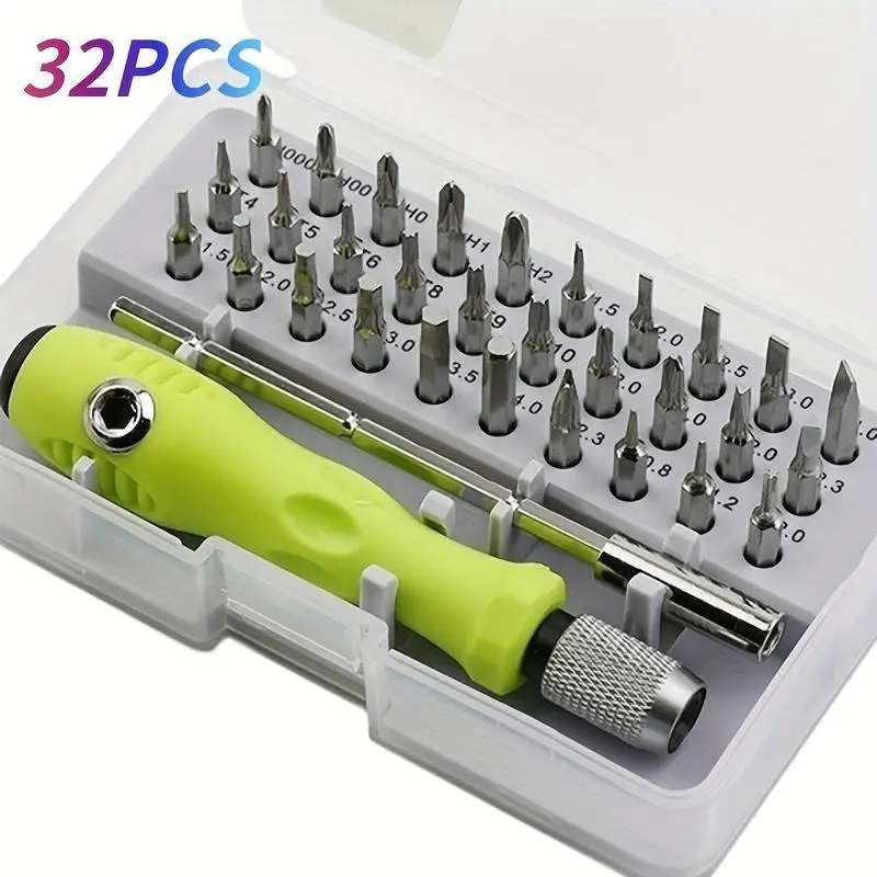 32-in-1 Precision Screwdriver Set - Mini Magnetic Phillips Flathead for Car Repair, Furniture, Smartphones, Cameras, and Small Tools