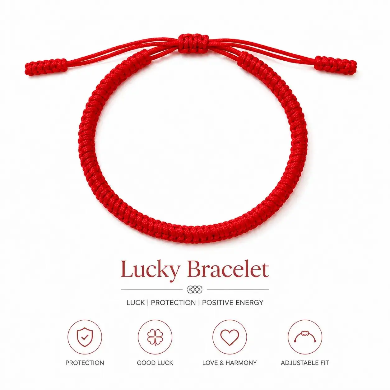 Handcrafted Kabbalah Red String Bracelet with Vajra Knot, Adjustable 6-9.5 in, Auspicious "String of Fate" Protective Bracelets for Women, Ideal Gift for Loved Ones,sohochic