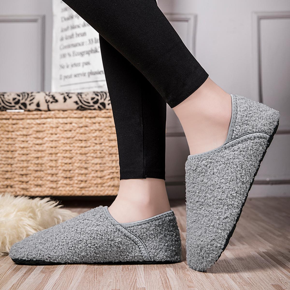 Winter Cotton Shoes for Women House Slippers Cozy Sock Shoes with Soft Rubber Sole Slip On for Indoor Outdoor SpringStatements