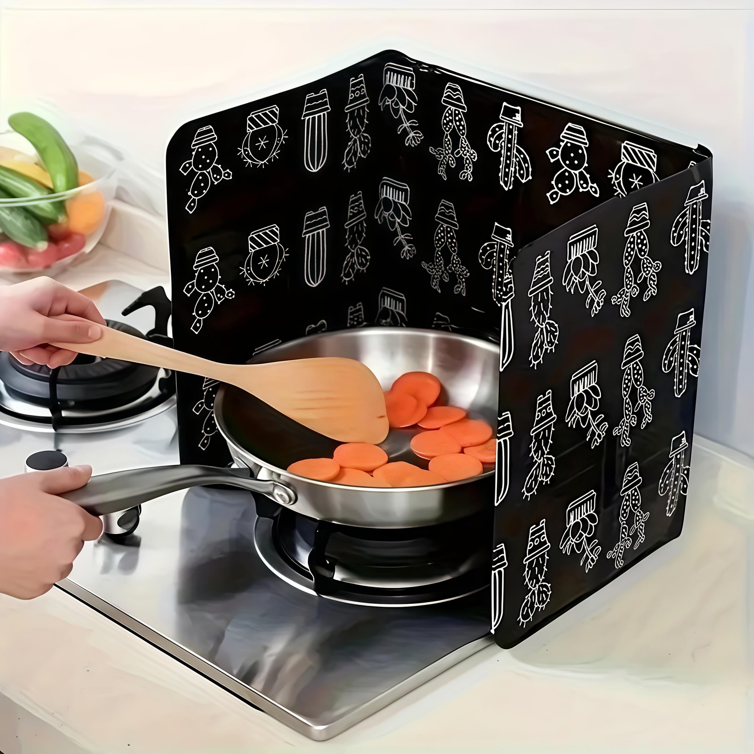 High-Temperature Aluminum Kitchen Splash Guard – Oil-Resistant Heatproof Stove Protector, Foldable Gas Stove Accessory, Durable Decorative Kitchenware, Easy Installation, Perfect Holiday Gift