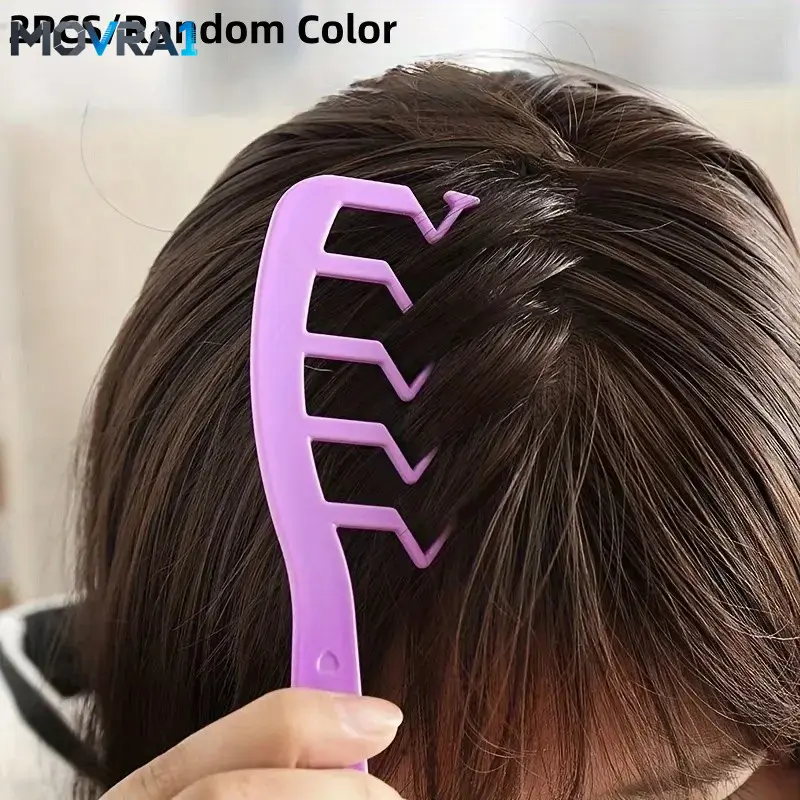 MOVRA1 2PCS Z Shape Hair Parting Comb, Hairline Concealer Styling, Root Fluffer Anti-Tangle Plastic Hair Comb Sparse Hair Invisible Hairline Makeup, Hair Styling Tools