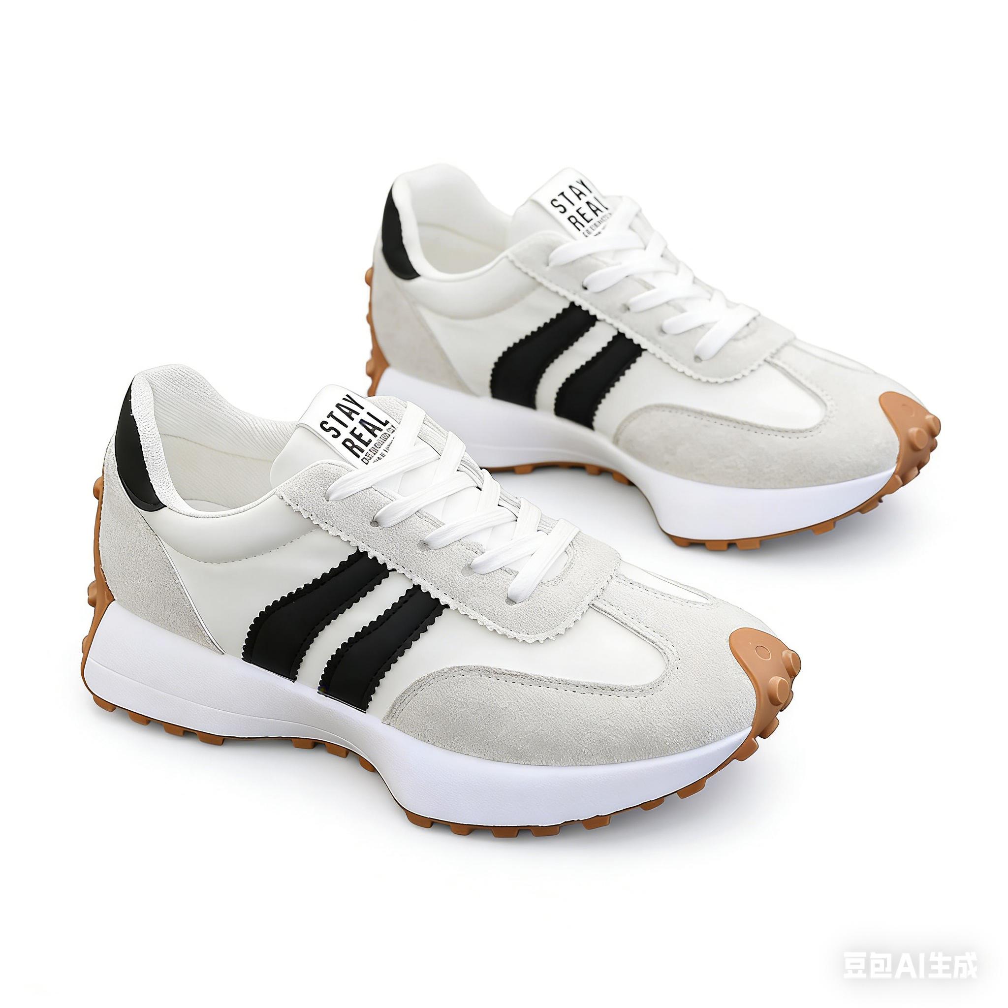 Women's Retro 70s Inspired Chunky Platform Sneakers, Suede & Nylon Upper, Striped Detail, Casual Dad Shoes for American Fashion Lovers