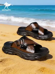 Men's Fashion Slip-On Sandals, Durable PU Sole, Lightweight Design, Ideal for Casual Wear & Outdoor Activities, Comfortable Fit