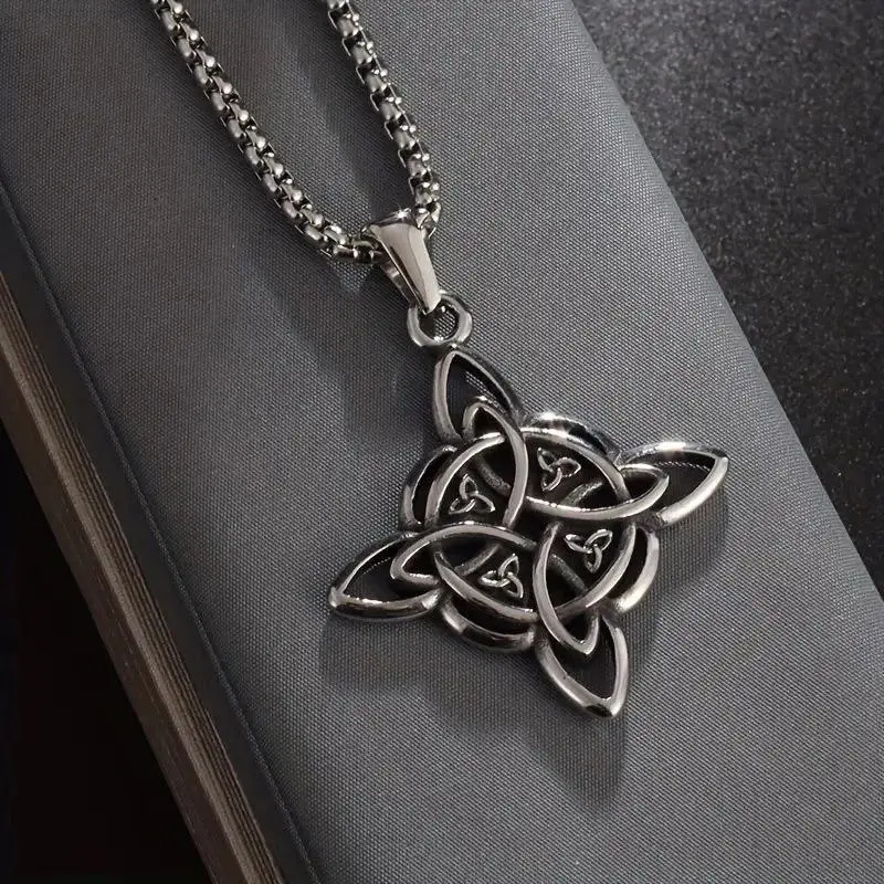 1pc Classic Wiccan Witch Knot Irish Celtic Knot Trinity Knot Pendant Necklace for Men Women Fashion Lucky Amulet  Gift