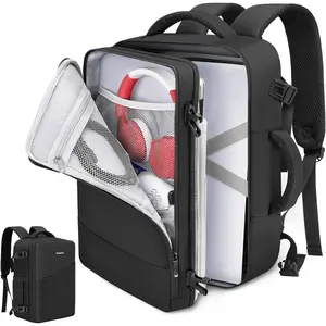 Carrying Case Compatible with PS5/PS5 Pro/PS5 Slim, Protective Travel Bag Backpack Compatible with Playstation 5 Console, Disc, Accessories and 15.6" Laptop, Black