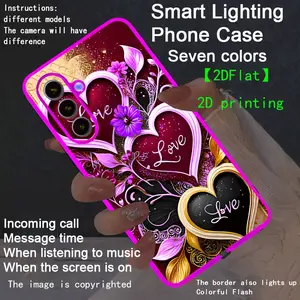 New LED Phone Case with Glowing Border, Compatible with Galaxy S26 Ultra to A15 5g, Fashionable Protective Cover, Unique Design, Daily Use