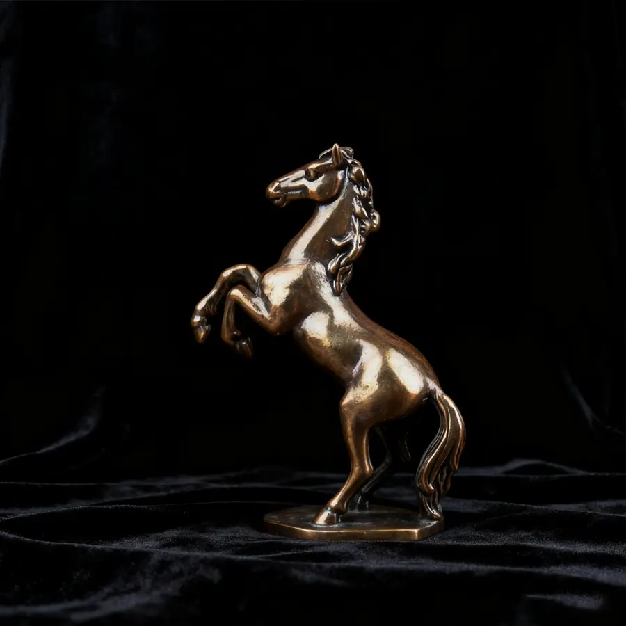 Vintage Bronze Horse Statue, Resin Craft Home Decor, Symbol of Success and Courage, Unique Gift for Office, Learning, and Equestrian Enthusiasts
