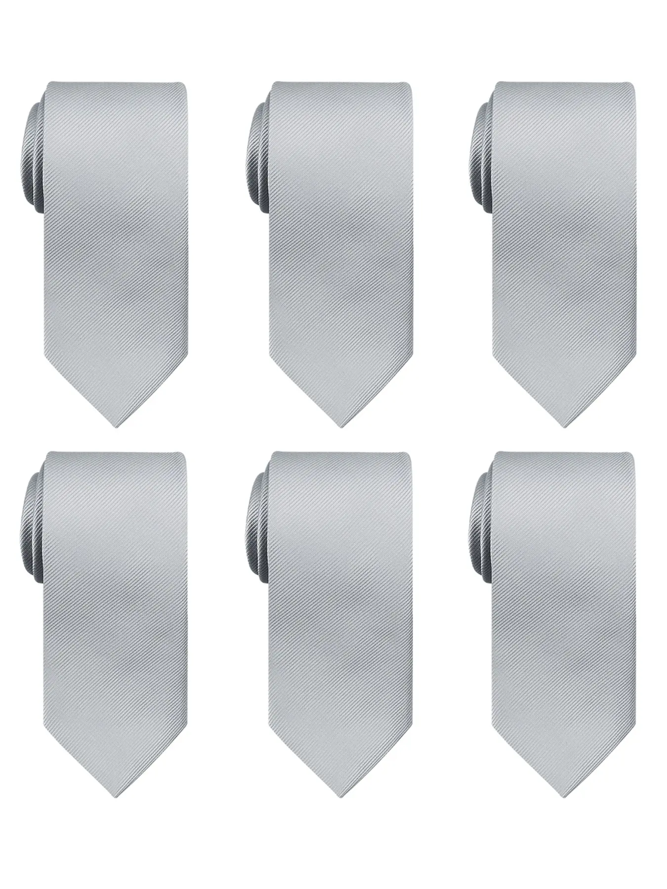 Men's Solid Color Tie Set, 6 Pcs Multi-Color Options, Business Casual Wedding Accessories, All Seasons Formal Wear, Casual Elegant Tie