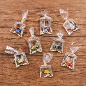 10 Random Transparent Resin Goldfish Clown Fish Pocket Pendants, Jewelry Accessories, Art Charms, Micro Landscape Decor, Birthday Gift, Office Desk Decoration